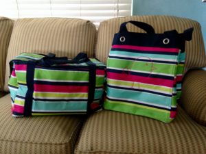 A great grocery shopping set... Essential Storage Tote & Fresh Market Thermal (both in Preppy Pop)