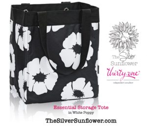 Essential Storage Tote in White Poppy... personalization is available.